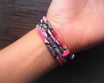 Collier japonais, Bijoux japonais, Cadeaux japonais, Bracelet Kinomo, Collier en tissu, Bracelet japonais, Bracelet wrap, Bracelet réglable