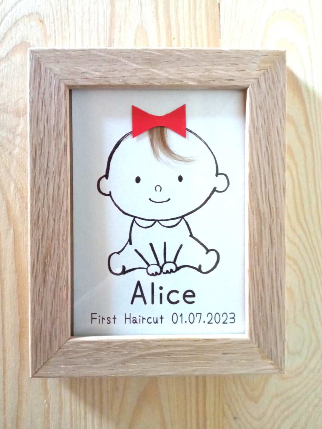Cadeau personnalisé pour bébé, premiers cheveux, décoration de chambre de bébé, décoration de
