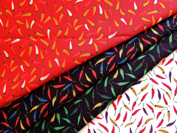 1 Yard Kaufman /"Hot Peppers/" Fabric