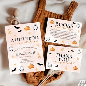 Halloween Baby Shower Invite, A Little Boo Is Almost Due, Baby Shower Invitation Bundle, Fall Halloween Baby Shower Invitation