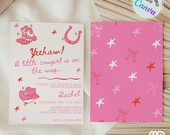 Western-Babyparty-Einladung, Cowgirl-Babyparty-Digital-Einladung, Cowgirl-Dusche, Cowgirl einladen, Baby Cowgirl, Cowgirl-Baby einladen