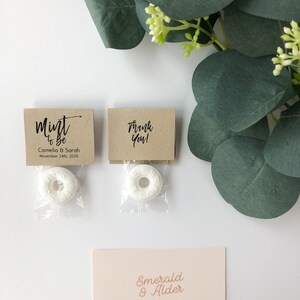 Kraft Wedding Favors, Mint to Be Wedding Favors, Mint Favors, Custom Tags, Personalized Wedding Favor, Rustic Wedding Favors