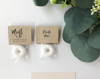 Kraft Wedding Favors, Mint to Be Wedding Favors, Mint Favors, Custom Tags, Personalized Wedding Favor, Rustic Wedding Favors