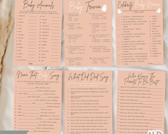 Halloween Baby Shower Games, A Little Boo Is Almost Due Baby Shower Game, Baby Game Bundle, Baby Trivia, Celebrity Baby Games