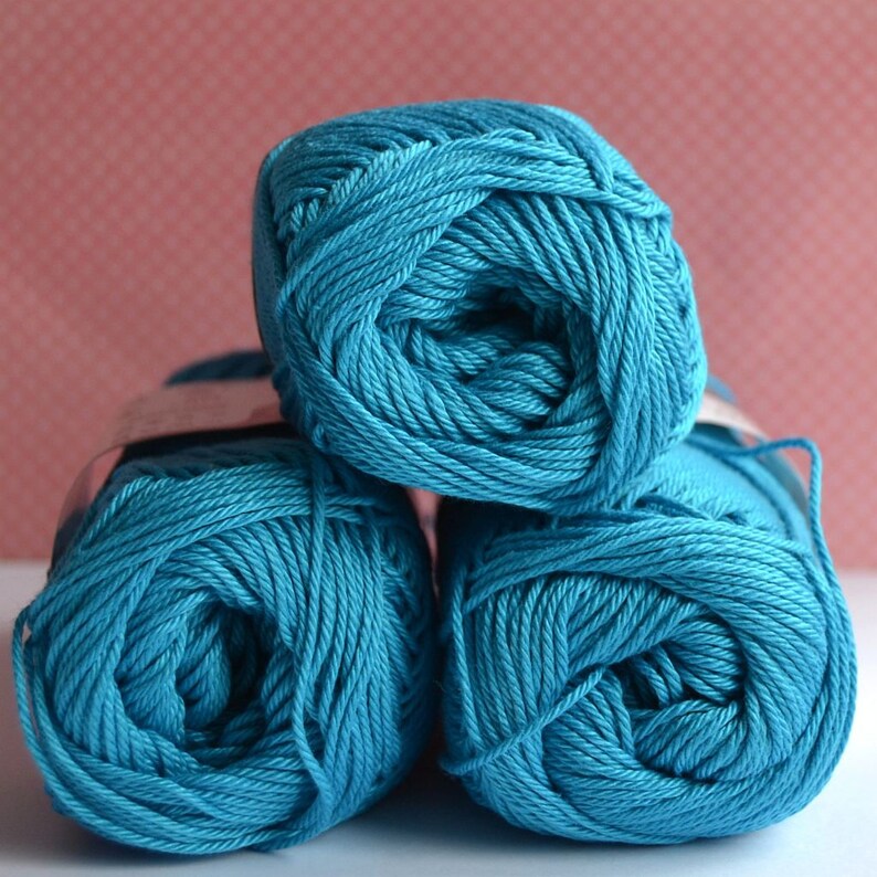 Catania yarn Schachenmayr / 146 Pfau / 100 Cotton/ Etsy