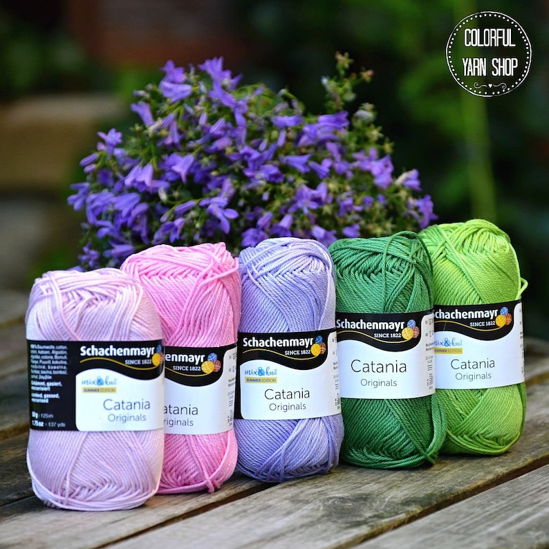 Schachenmayr Mix of colors 100/% Cotton Worldwide Shipping Crochet and Knitting Yarn Catania yarn