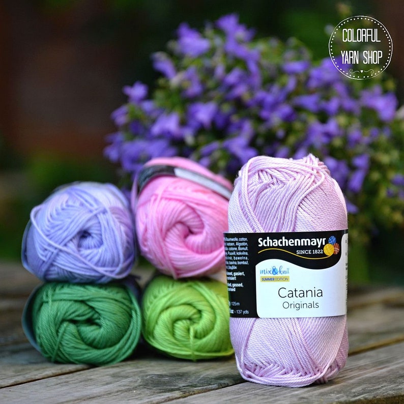 Schachenmayr Mix of colors 100/% Cotton Worldwide Shipping Crochet and Knitting Yarn Catania yarn