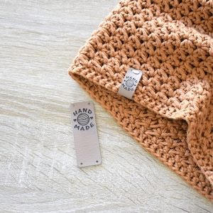 40 pcs | Laser Engraved Knitwear Sew-On Tags, Clothing Tags, Handmade Tags, Handmade Labels, Knitting Tags, Crochet Tags
