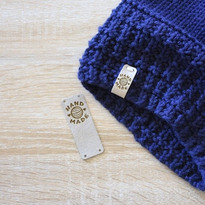 40 pcs | Laser Engraved Knitwear Sew-On Tags, Clothing Tags, Handmade Tags, Handmade Labels, Knitting Tags, Crochet Tags - SAHARA