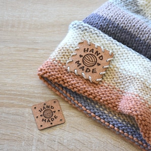 40 pcs | Laser Engraved Knitwear Sew-On Patches, Clothing Patches, Handmade Patches, Handmade Patches, Knitting Tags, Crochet Tags - CORK