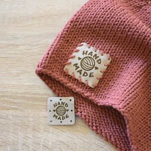 40 pcs | Laser Engraved Knitwear Sew-On Patches, Clothing Patches, Handmade Patches, Handmade Label, Knitting Tags, Crochet Tags - SAHARA