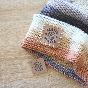 20 pcs | Laser Engraved Knitwear Sew-On Patches, Clothing Patches, Handmade Patches, Handmade Patches, Knitting Tags, Crochet Tags