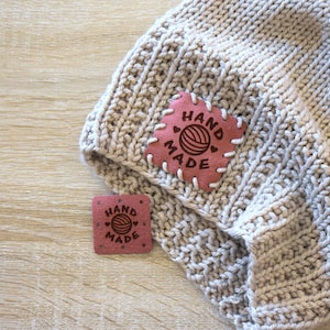 40 pcs | Laser Engraved Knitwear Sew-On Patches, Clothing Patches, Handmade Patches, Handmade Label, Knitting Tags, Crochet Tags - PICANTE