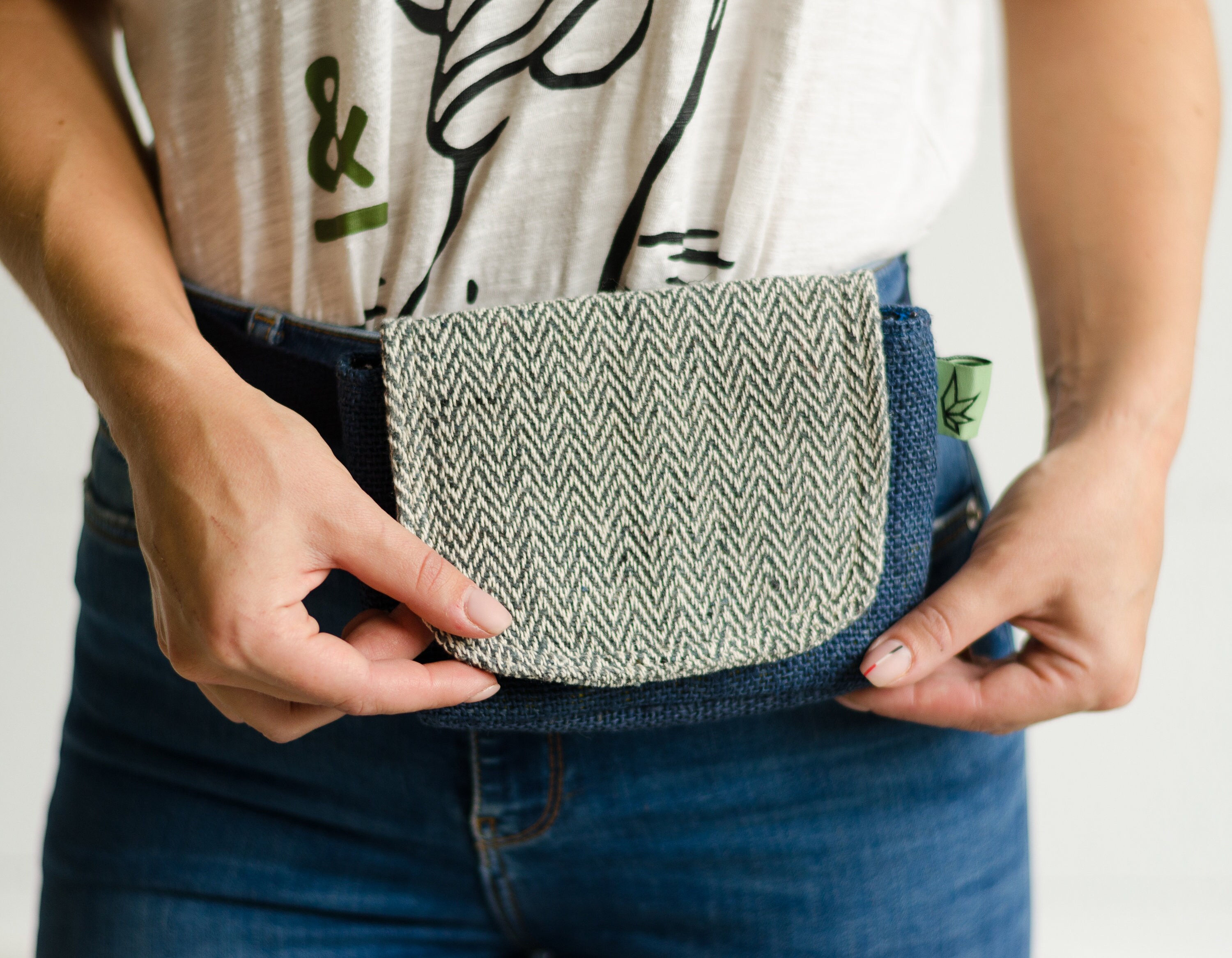 Blue Hemp Waist Bag Money belt Hip Bag Belt bag fanny pack Etsy