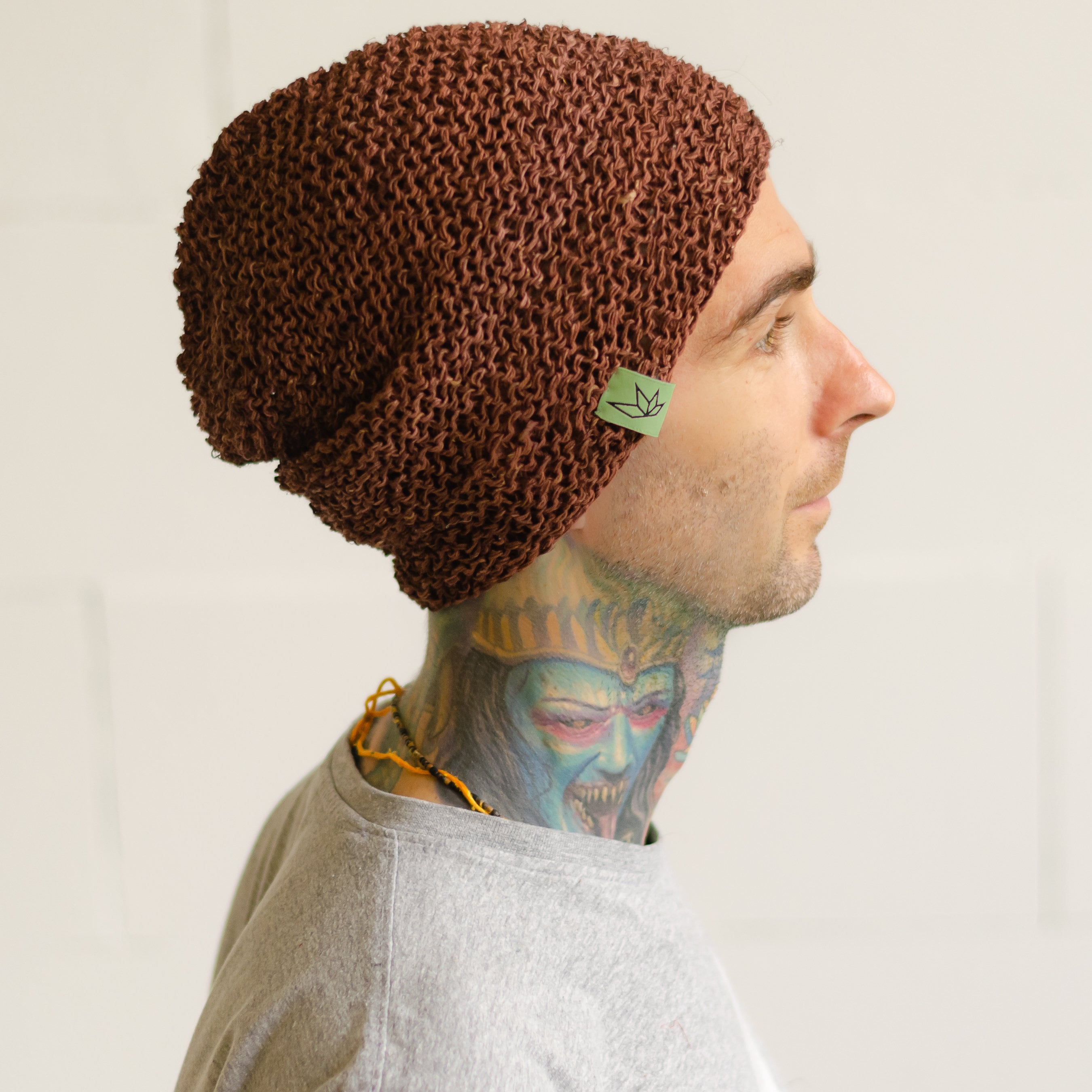 Brown Crochet Hemp Beanie/Hat Spring 