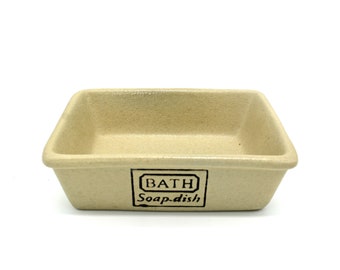 Support de savon vintage-Design Stone fini avec égouttoir, 5,5 « L x 3,75 » L x 1,75H