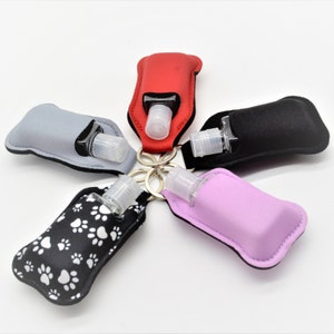 Sporty Hand Sanitizer/Soap Holder Neoprene Keychain with empty 1 oz. bottle