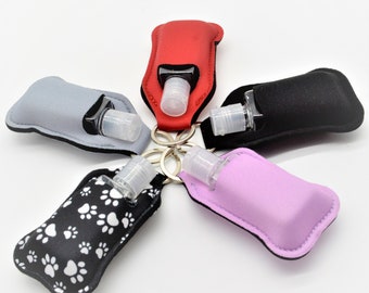 Sporty Hand Sanitizer/Soap Holder Neoprene Keychain with empty 1 oz. bottle