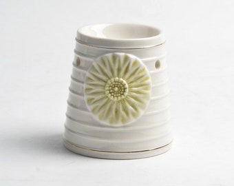 Porcelaine Motif de fleur Huile Berner/Wax Melt, Tournesol jaune