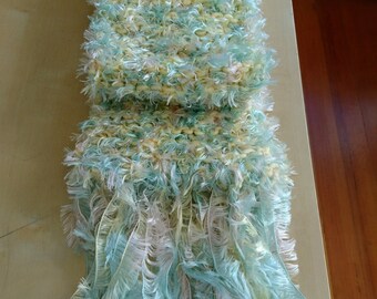 Pale Pastels Fuzzy Winter Scarf