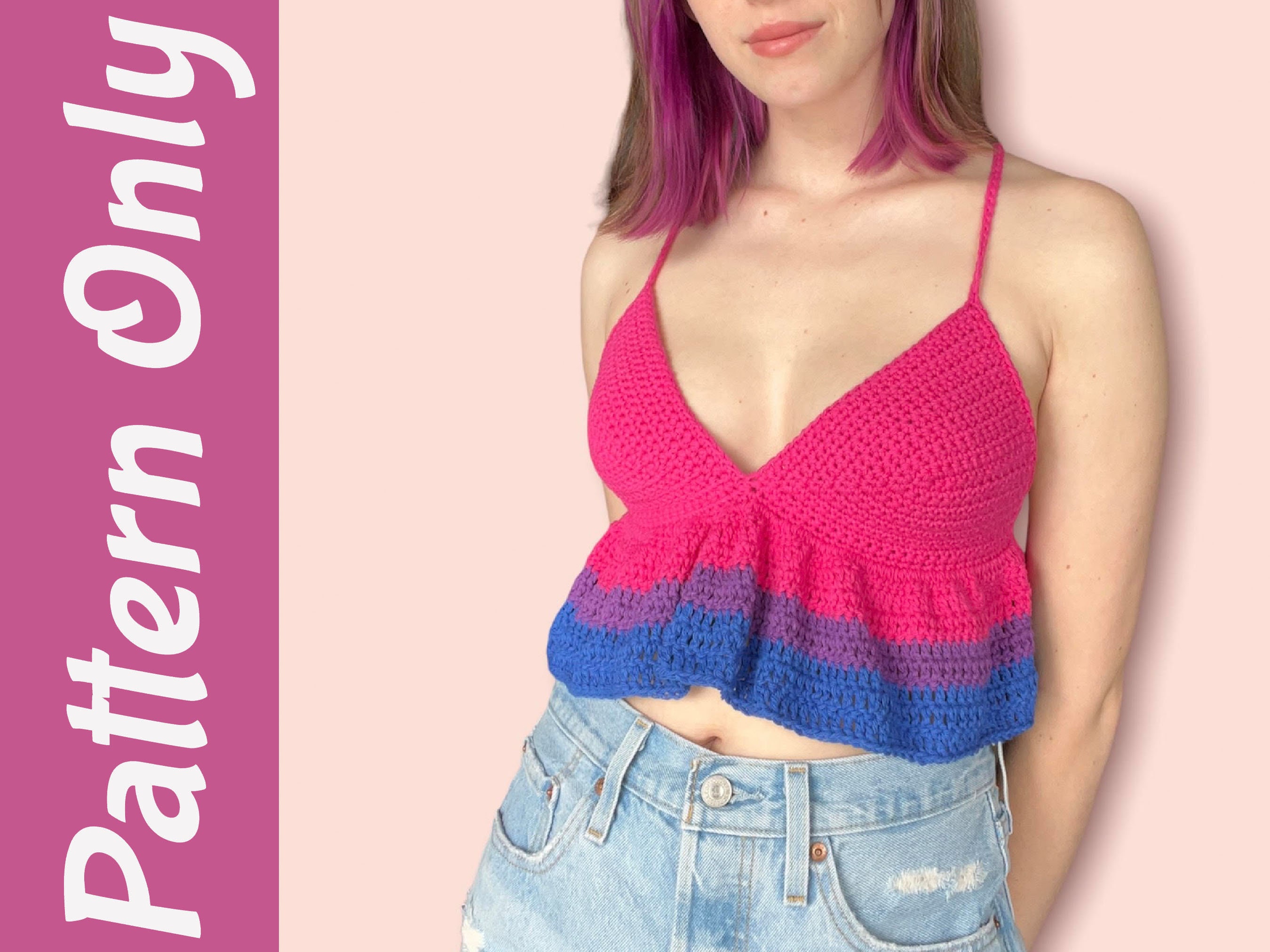 PATTERN the Ruffle Top Crochet Downloadable Instructions -  Israel