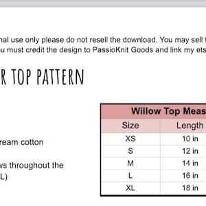 The Willow Top Downloadable Crochet Pattern Only - Etsy