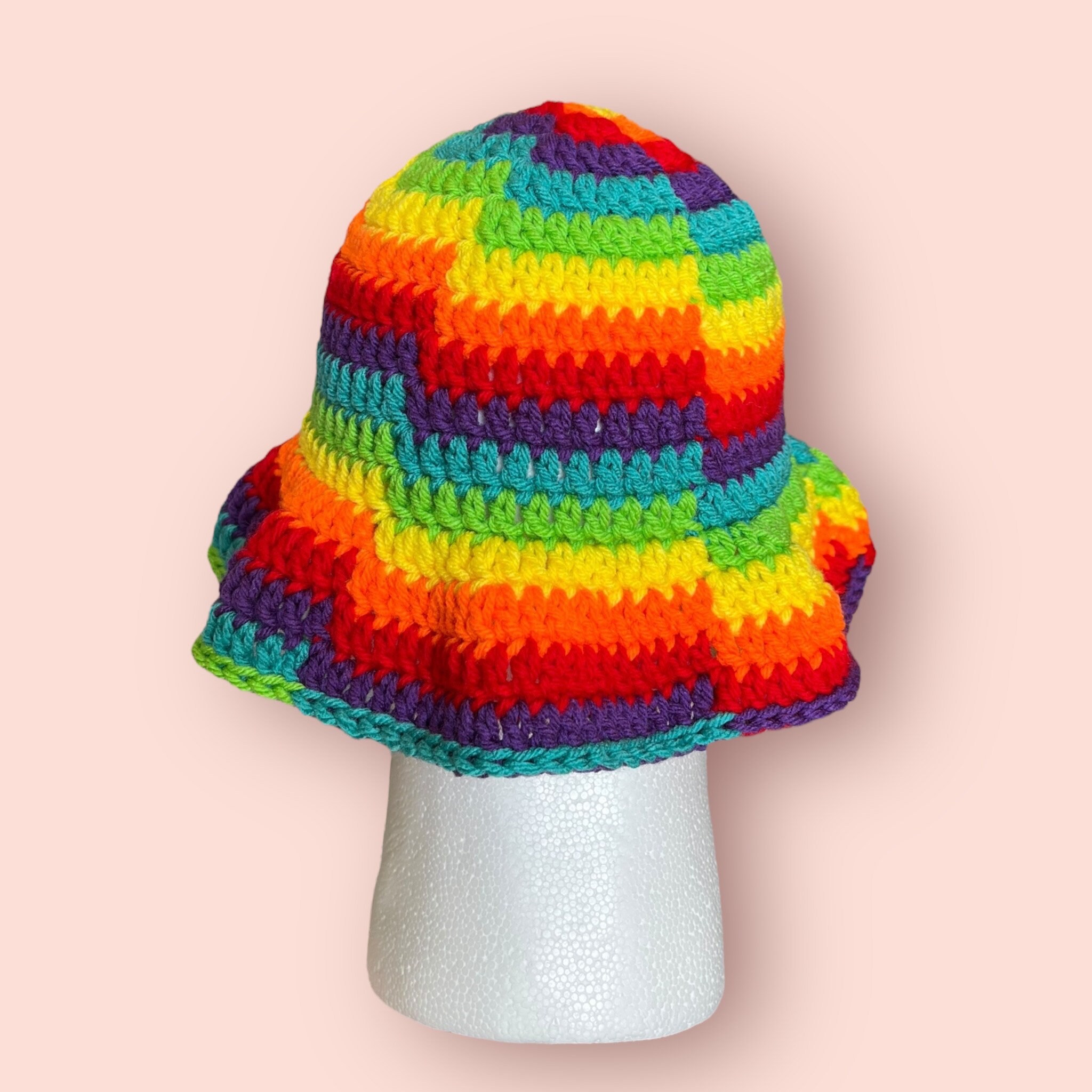 RAIVE ♥ Crochet Knitting Bucket Hat /追跡付 PATTERN | Rainbow Swirl Bucket Hat Crochet Pattern - Etsy