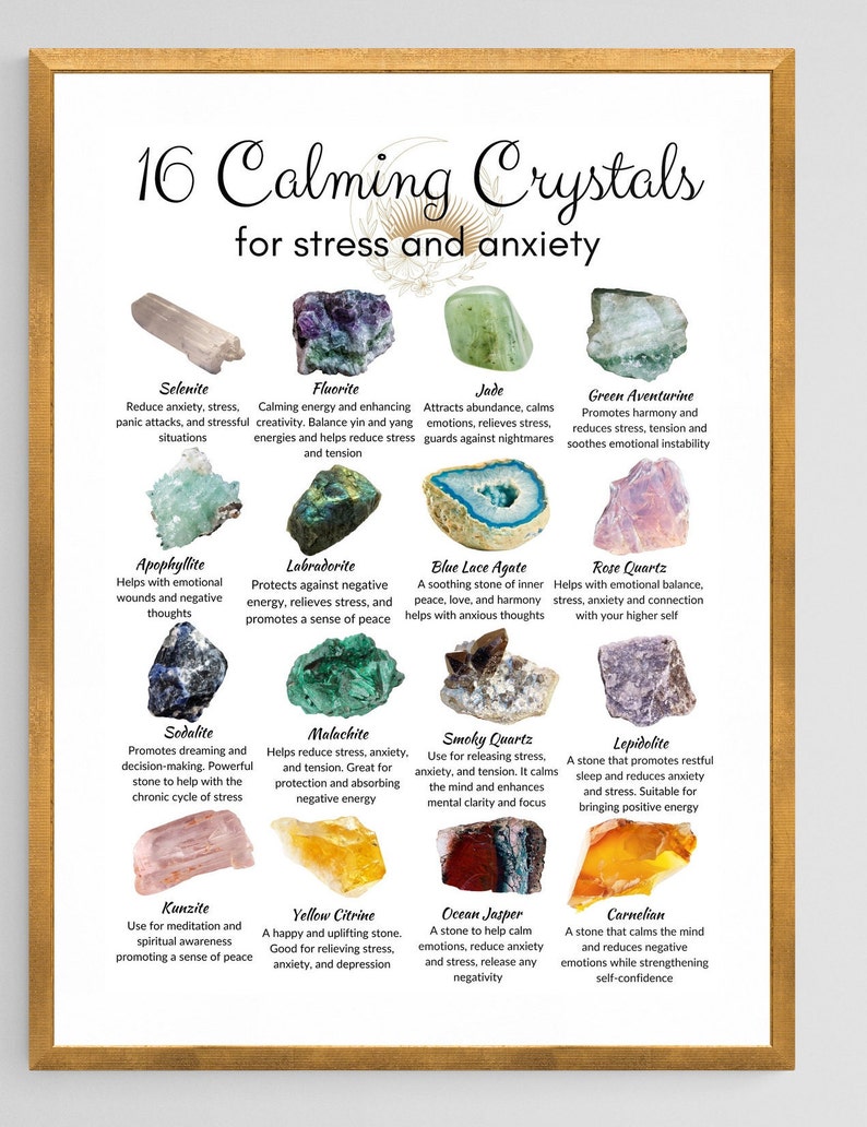 Crystals for Calming Stress and Anxiety Gemstone Meaning Etsy