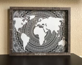 world map mandala etsy