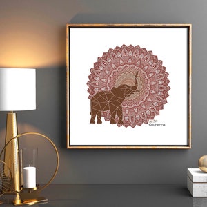 elephant mandala print // geometric // animal // home decor