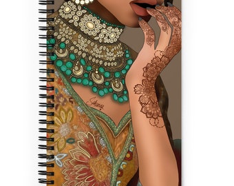 mystery maharani spiral notebook // stationary // notes // recipe // desi // brown // bride // south asian // wedding // henna // planner