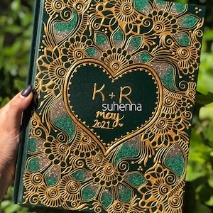 custom henna guestbook // wedding // shaadi // Indian - desi - mendhi - mehndi - sign in - book - stationary