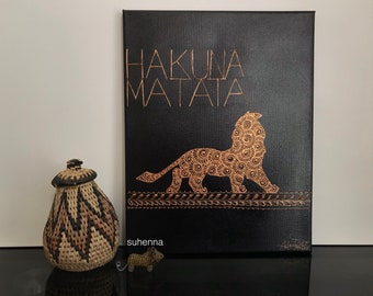 hakuna matata lion king henna canvas // disney // gift // home decor // wall art