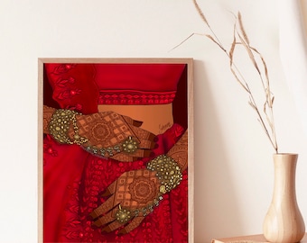 laal ishq // print // desi art // indian // india // art // home decor // shaadi // wedding // henna // mendhi // bride // wedding // detail