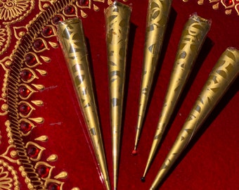 FIVE HENNA CONES // all natural, hand made henna cones // henna paste // natural henna // henna art // mendhi // mehndi