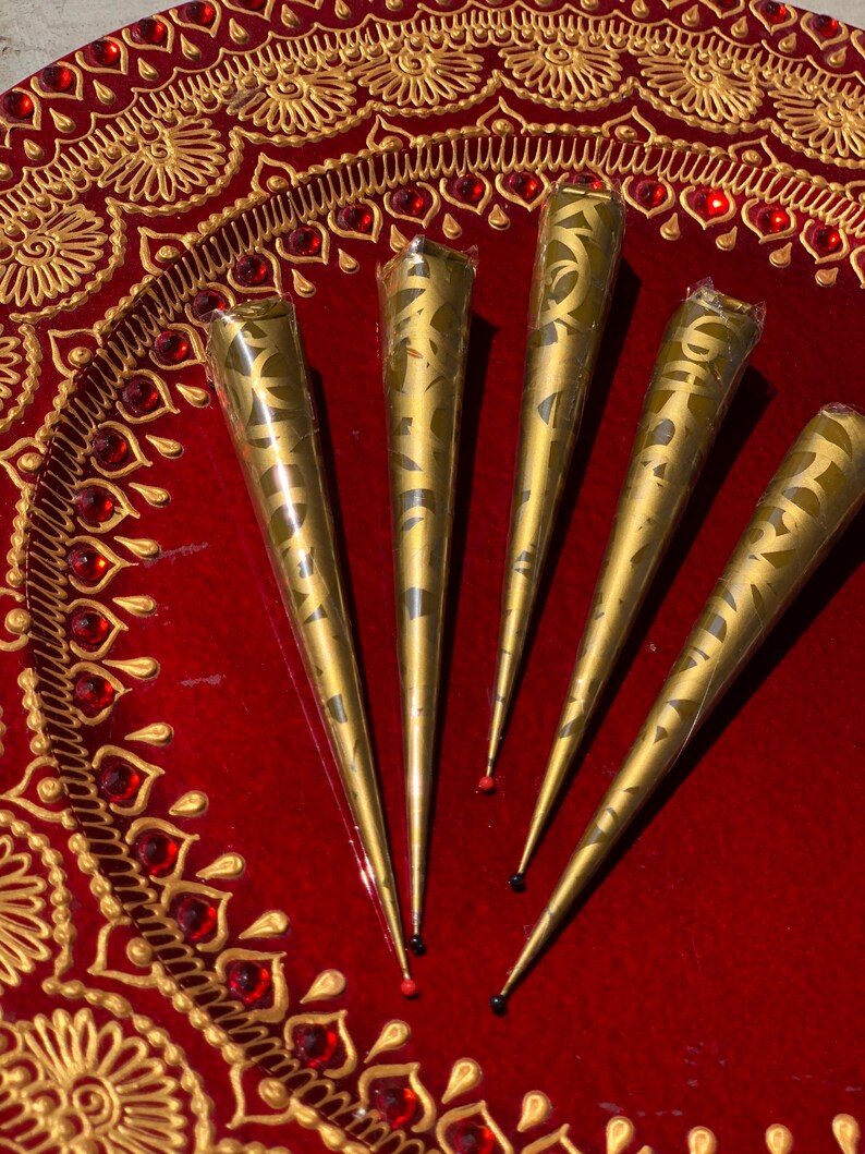FIVE HENNA CONES // All Natural Hand Made Henna Cones // Etsy