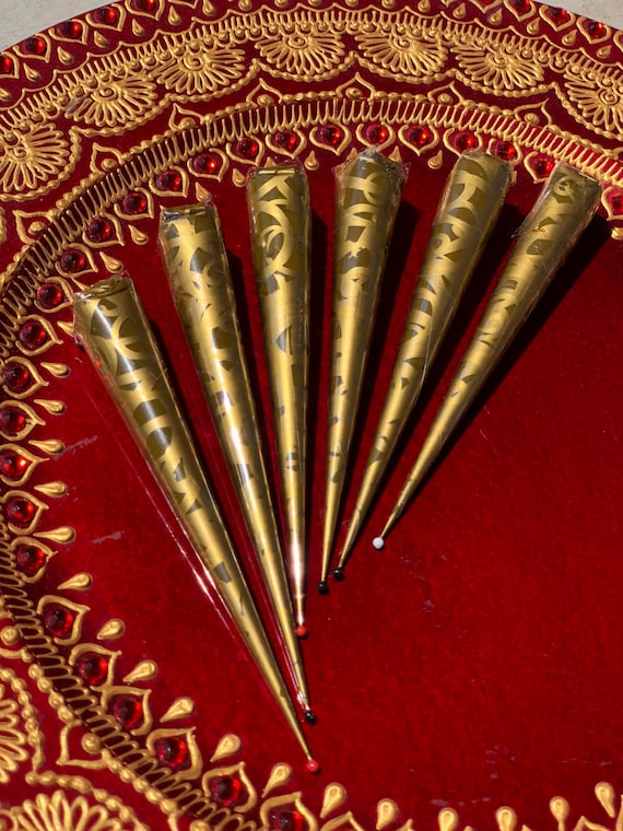 SIX HENNA CONES // All Natural, Hand Made Henna Cones // Henna Paste //  Natural Henna // Henna Art // Mendhi // Mehndi 