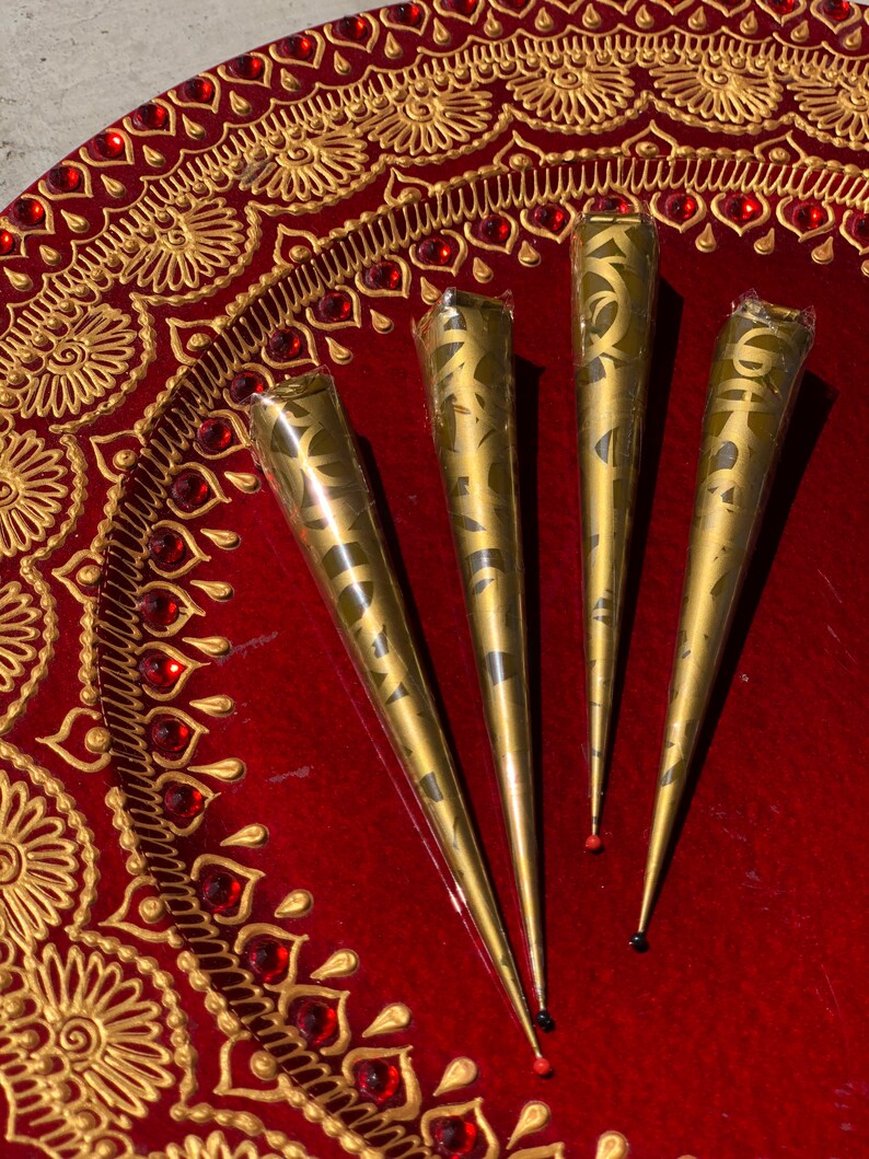 FOUR HENNA CONES // all natural hand made henna cones // Etsy