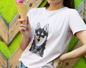 Chemise de portrait d'animal de compagnie personnalisée