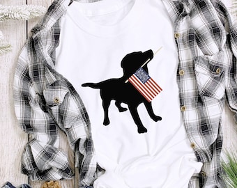 Labrador Retriever USA bandera americana camisa