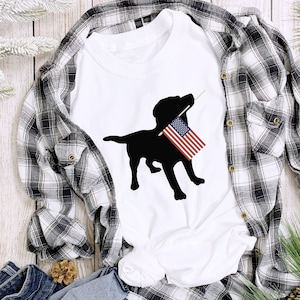 Labrador Retriever USA American Flag Shirt