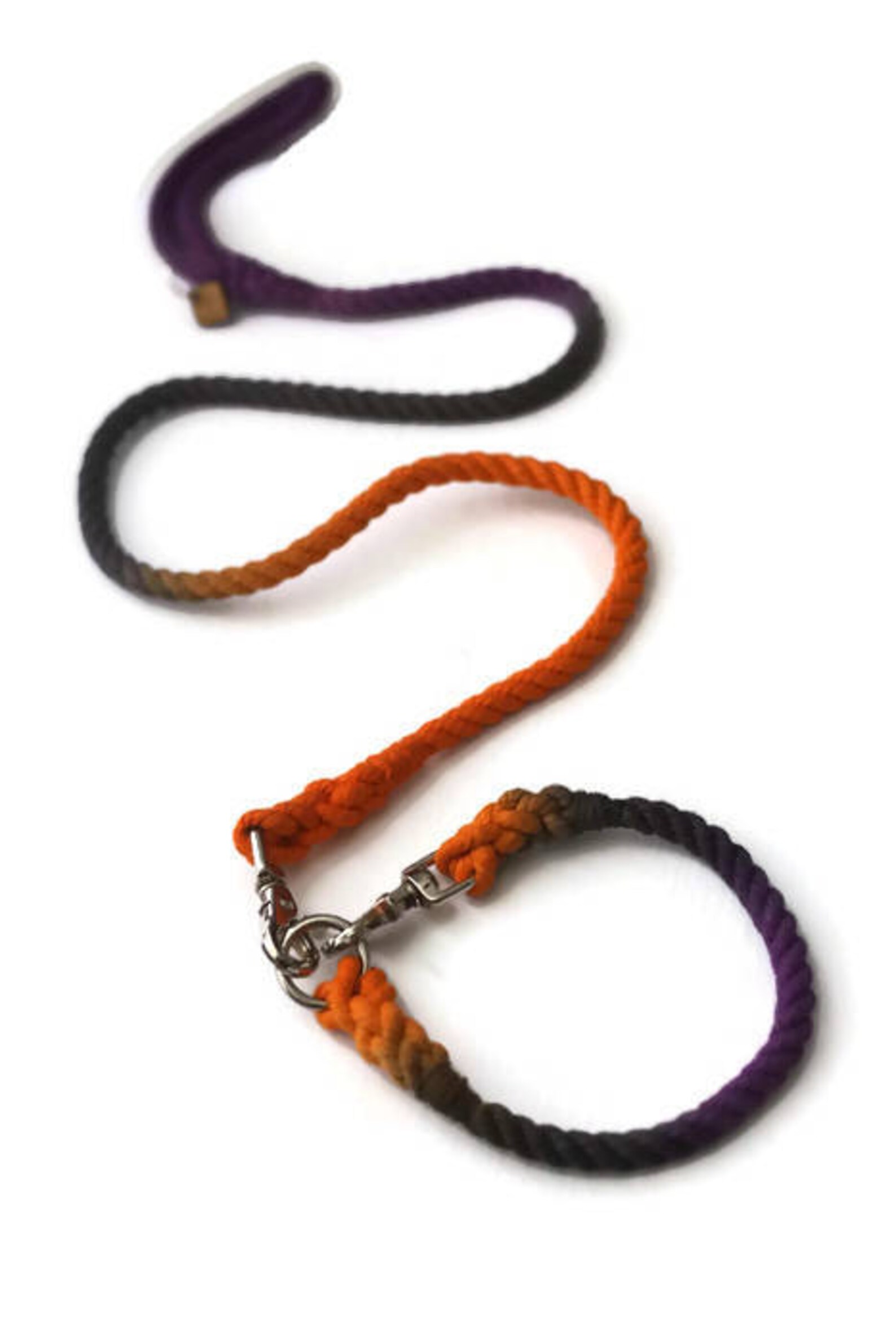 Black Orange and Purple Rope Dog Leash and Collar Set Etsy