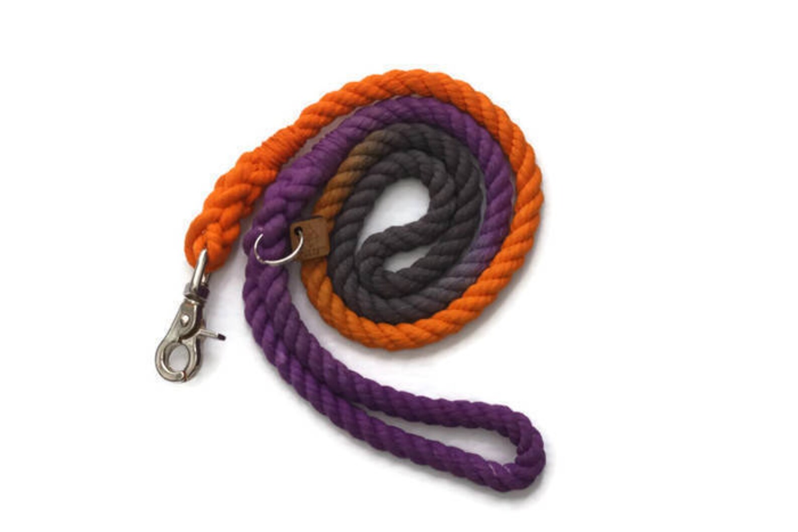 Black Orange and Purple Rope Dog Leash and Collar Set Etsy