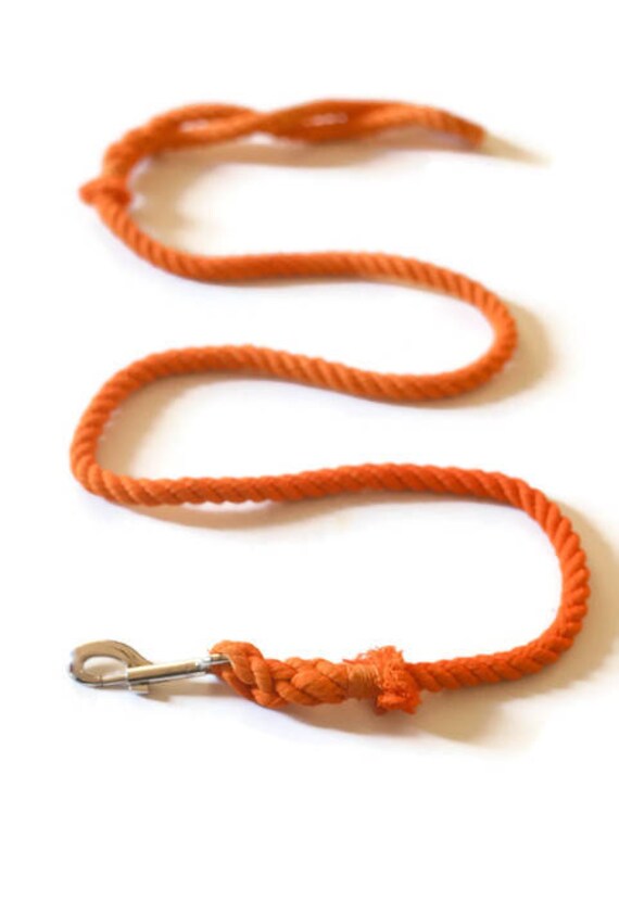 Items similar to Orange Rope Dog Leash // Orange Hunting Leash