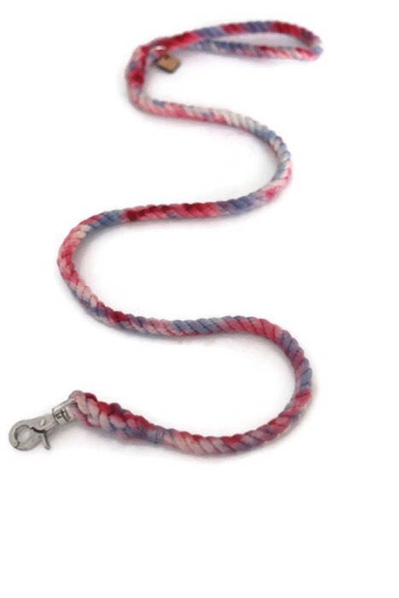 Red White and Blue Tie Dye Rope Dog Leash July 4th Etsy