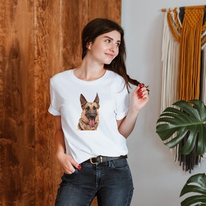 Custom Pet Portrait Shirt | Personalized Dog Mom Gift | Shirt From Pet Photo | Custom Pet T-Shirt