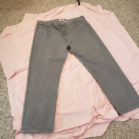 501 Button Fly Jeans Gray 42x30 