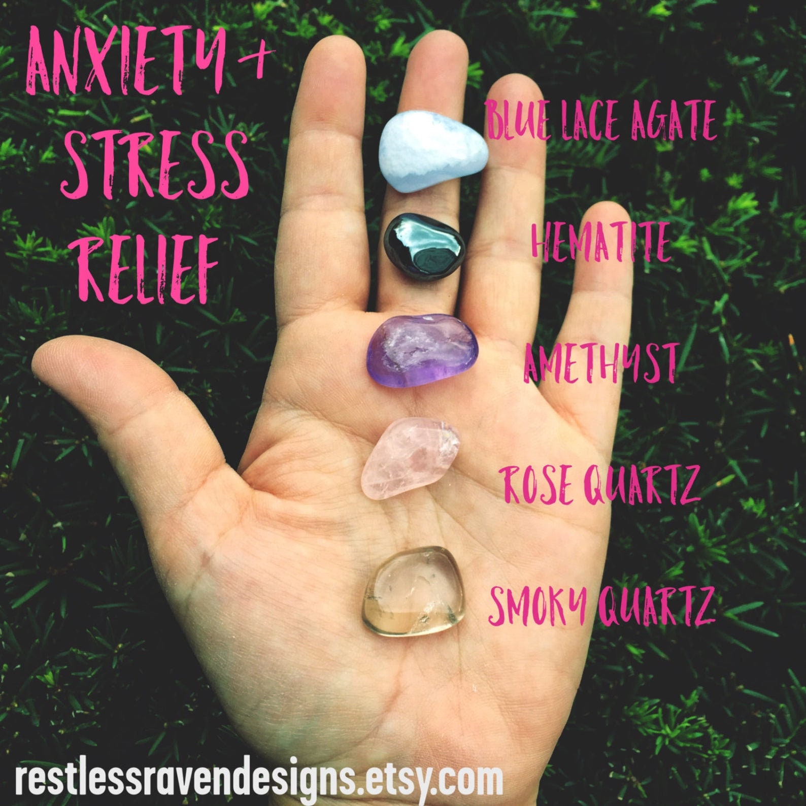 Anxiety Relief Crystal Healing Crystals Anxiety Crystals Etsy
