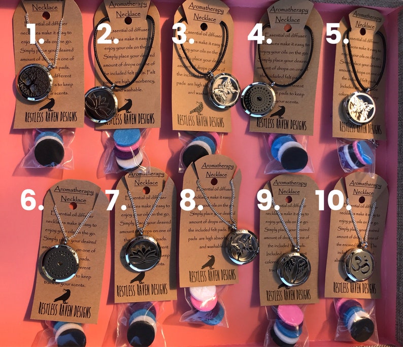 Aromatherapy Diffuser Locket Necklace 30 Inch leather or Chain Essential Oil Locket Pendant With 5 Felt Discs Sale