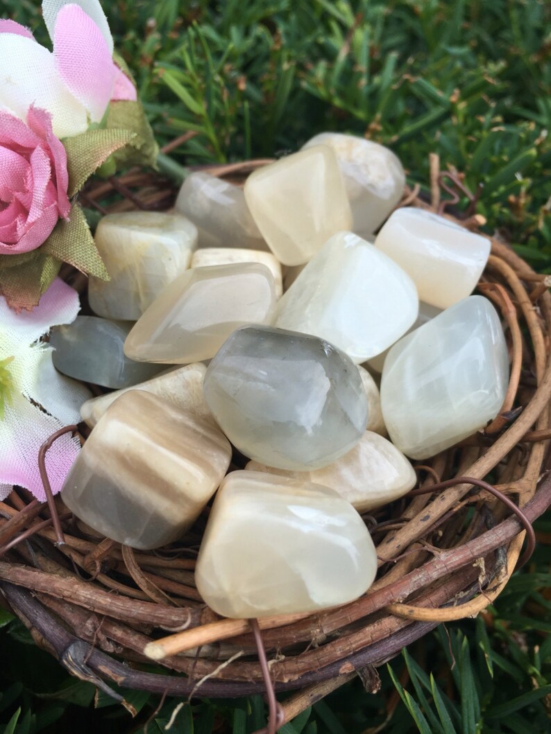5 polished Moonstone Moonstone crystals Tumbled Moonstone Etsy